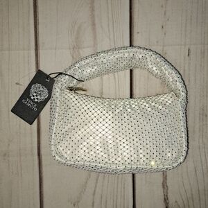 Vince Camuto Damsa Multicolor Crystal White Mesh Mini Shoulder Bag Purse